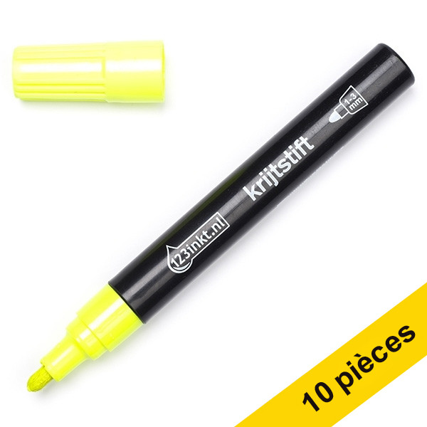 Offre : 10x 123encre marqueur craie - jaune 300607 - 1