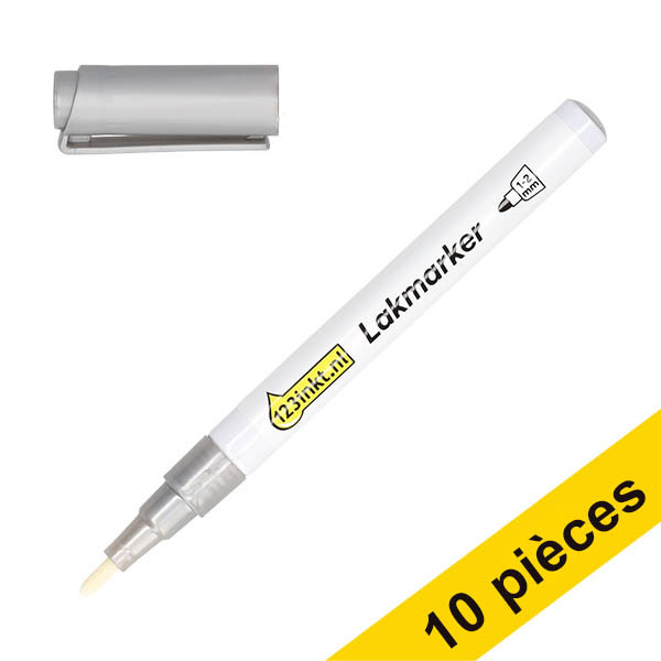 Offre : 10x 123encre marqueur peinture (1-2 mm ogive) - argent 303320 - 1