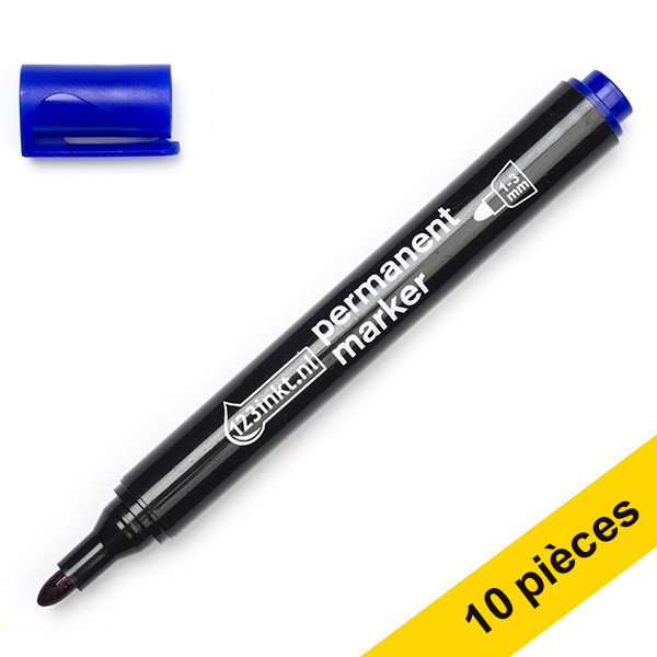 123inkt Offre : 10x 123encre marqueur permanent (2,5 mm ogive) - bleu  300399 - 1