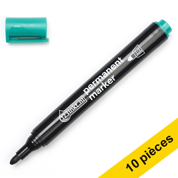 123inkt Offre : 10x 123encre marqueur permanent (2,5 mm ogive) - vert  300400 - 1