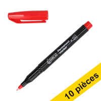Offre : 10x 123encre marqueur permanent super fin (0,7 mm ogive) - rouge 303300