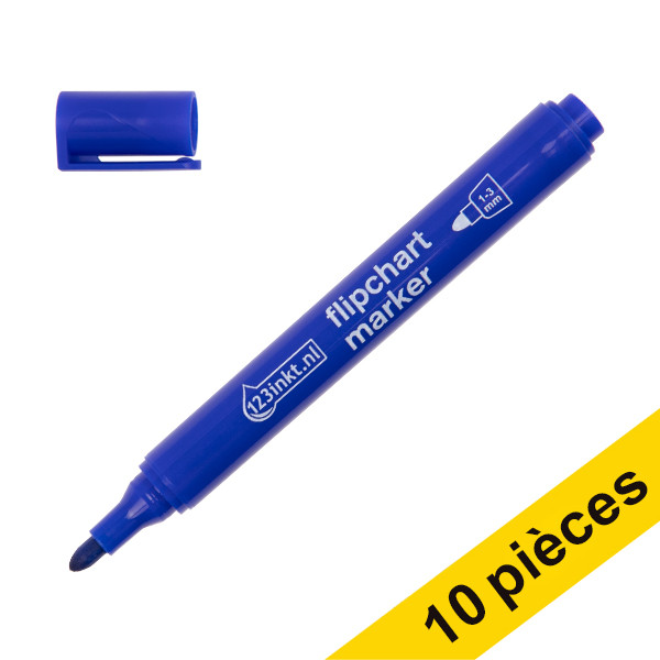 123inkt Offre : 10x 123encre marqueur pour chevalet (1 - 3 mm ogive) - bleu  390562 - 1