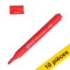 Offre : 10x 123encre marqueur pour tableau de conférence (pointe biseautée de 1 à 5 mm) - rouge 303310 - 1