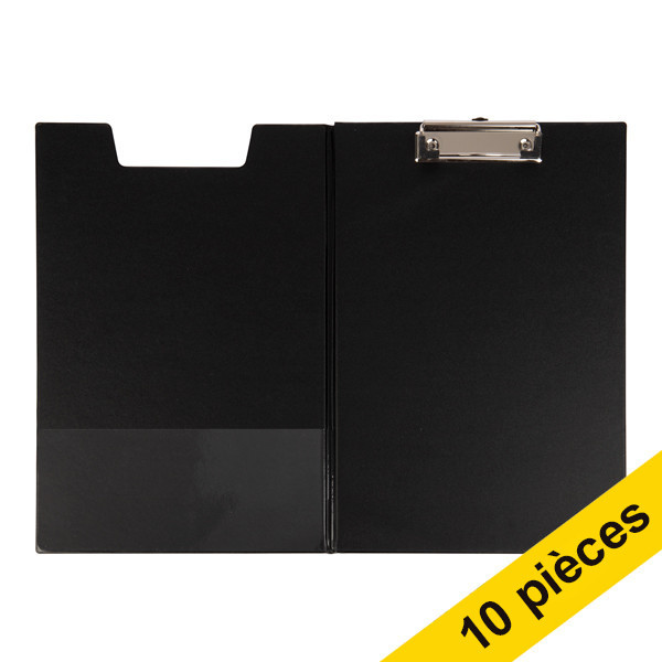 123inkt Offre : 10x 123encre porte-bloc avec rabat A4 portrait - noir  390650 - 1