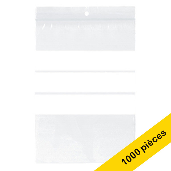 1000 Sachets zip avec bandes blanches d'écriture 50µ 40x60
