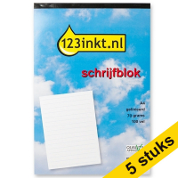Offre : 123encre bloc-notes A4 ligné 70 g/m² (100 feuilles) 4+1 gratuit 301111