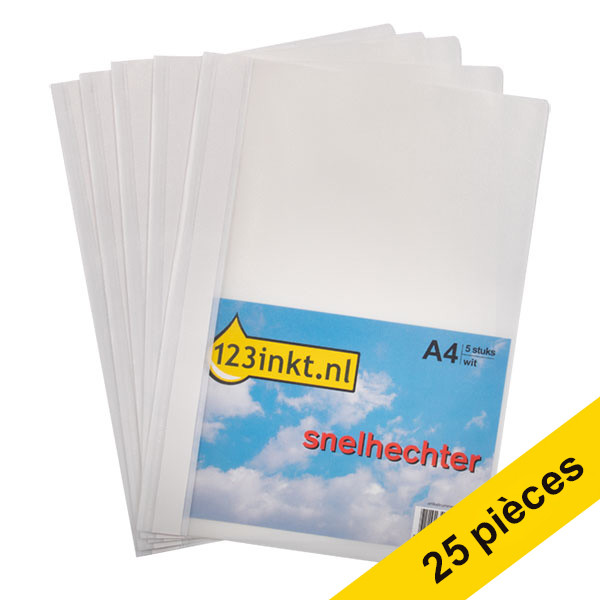 123inkt Offre : 123encre chemise à lamelle A4 (25 pièces) - blanc K-22043C 300550 - 1