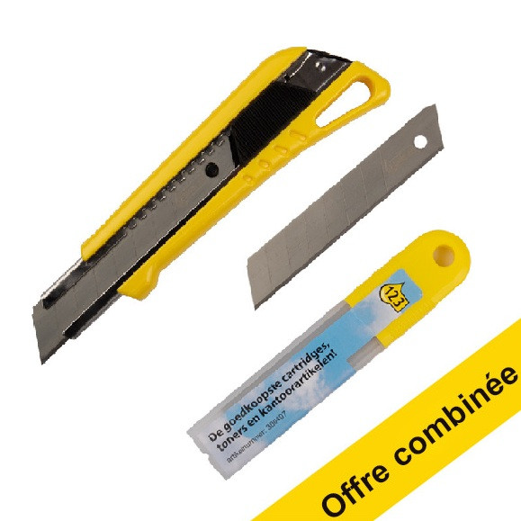 Offre : 123encre cutter 18 mm avec 10 lames de rechange 303432 - 1