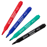 Offre : 123encre jeu de marqueurs pour chevalet (ogive 1 - 3 mm) - noir/rouge/bleu/vert 390565