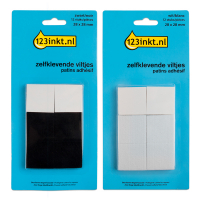 Offre : 123encre patins adhésifs carrés 28 mm (24 pièces) - noir/blanc