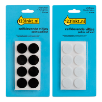 123inkt Offre : 123encre patins adhésifs ronds 20 mm (32 pièces) - noir/blanc  301029