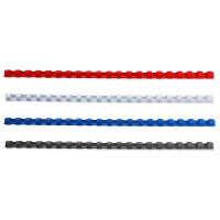 Offre : 123encre peigne de reliure 14 mm (400 pièces) - bleu, rouge, noir et blanc