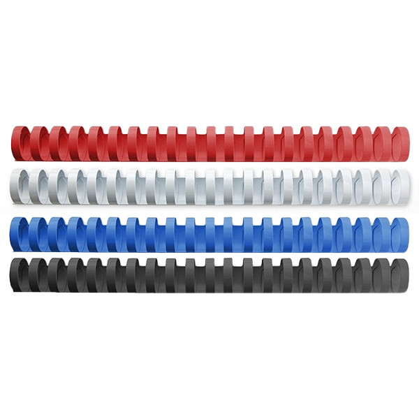 Offre : 123encre peigne de reliure 16 mm (400 pièces) - bleu, rouge, noir et blanc 340066 - 1