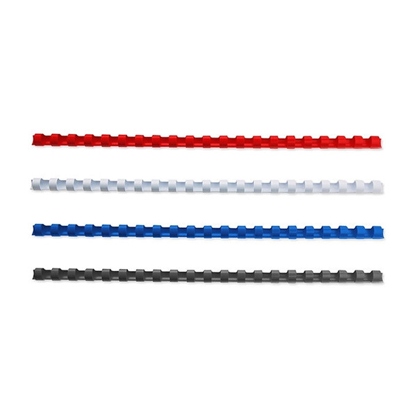 Offre : 123encre peigne de reliure 6 mm (400 pièces) - bleu, rouge, noir et blanc 340056 - 1