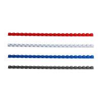 Offre : 123encre peigne de reliure 6 mm (400 pièces) - bleu, rouge, noir et blanc