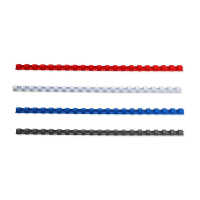 Offre : 123encre peigne de reliure 8 mm (400 pièces) - bleu, rouge, noir et blanc