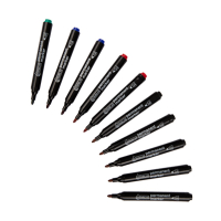 123inkt Offre : 123encre set de marqueurs permanents (10 pièces) - noir/rouge/bleu/vert  390660