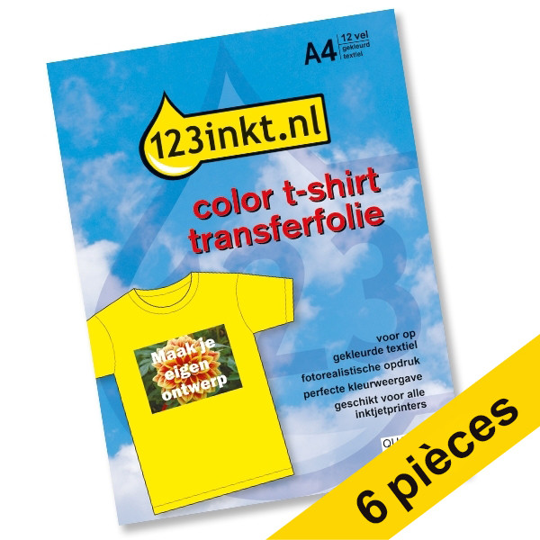 123inkt Offre : 12 feuilles de film de transfert pour T-shirt couleur  060860 - 1