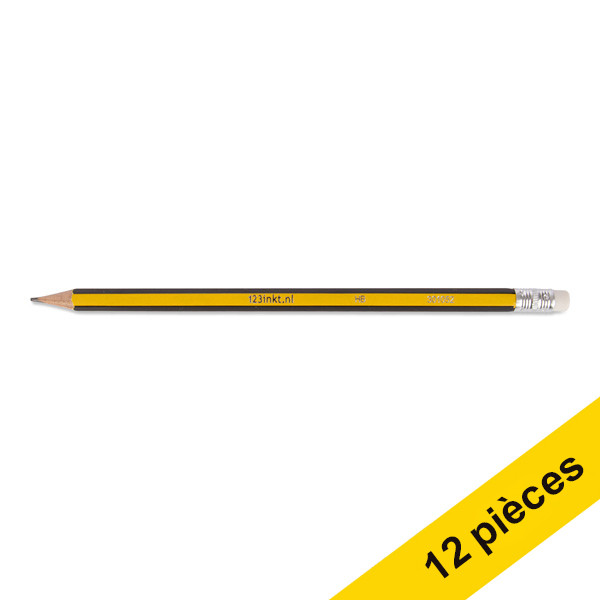 123inkt Offre : 12x 123encre crayon avec gomme (HB)  301060 - 1
