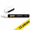 Offre : 12x 123encre marqueur acrylique (1,8 à 2,5 mm ogive/biseautée) - blanc 328505 - 1