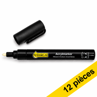 Offre : 12x 123encre marqueur acrylique (1,8 à 2,5 mm ogive/biseautée) - noir