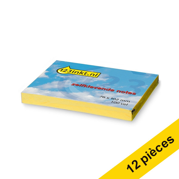 123inkt Offre : 12x 123encre notes autocollantes 76 x 102 mm - jaune 657CYC 300051 - 1