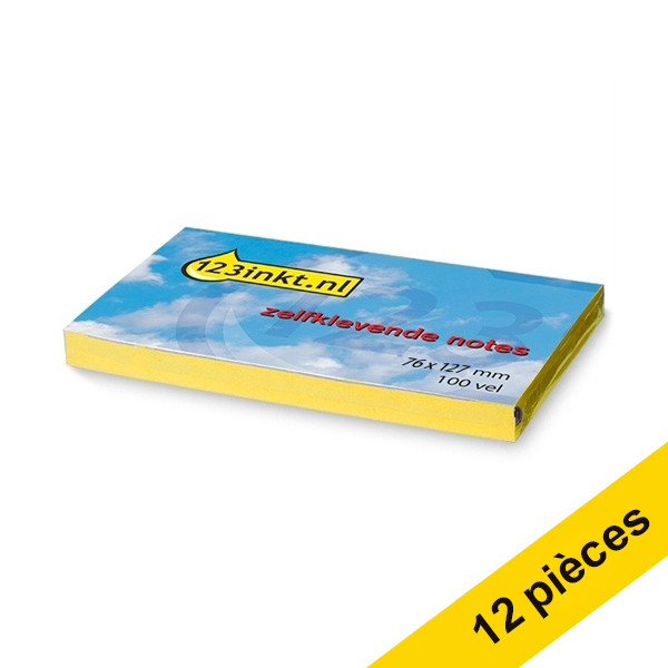 123inkt Offre : 12x 123encre notes autocollantes 76 x 127 mm - jaune 655CYC 300205 - 1