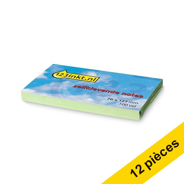 123inkt Offre : 12x 123encre notes autocollantes 76 x 127 mm - vert  300251 - 1