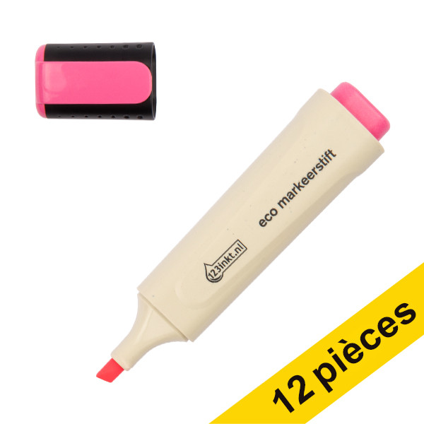 123inkt Offre : 12x 123encre surligneur écologique - rose  390582 - 1