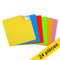Offre : 2x 123encre notes autocollantes réutilisables 10 x 10 cm 6 couleurs (12 pièces) - assortiment