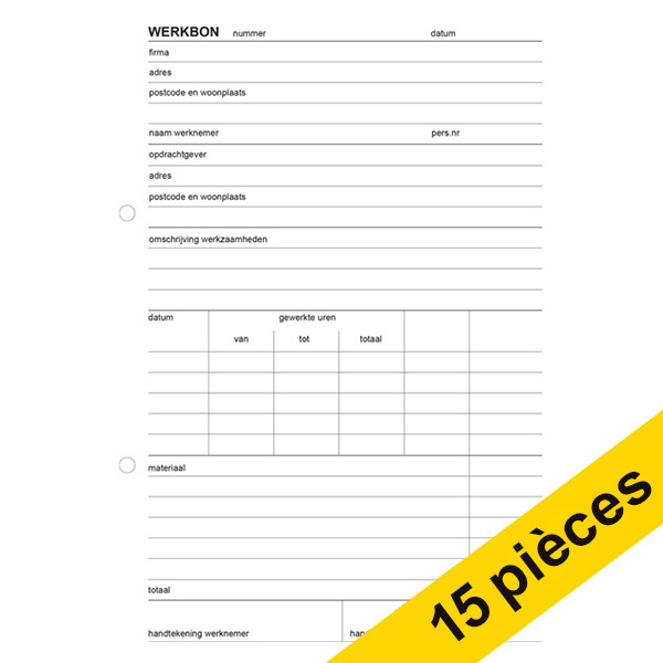 123inkt Offre : 30x 123encre relevé des activités autocopiant avec arrêt de copie (50 feuilles)  390629 - 1