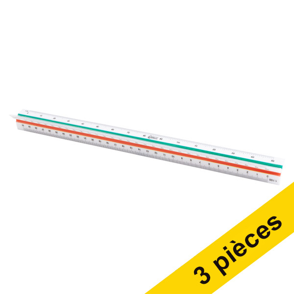 Offre : 3x 123encre échelle de réduction en plastique 30 cm (ingénieur) 302194 - 1
