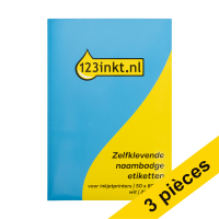 Offre : 3x 123encre étiquettes badges adhésifs pour imprimantes à jet d'encre 50 x 80 mm (200 pièces) - blanc