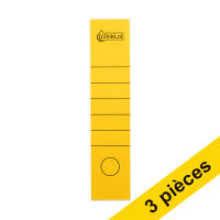 Offre : 3x 123encre étiquettes de dos autocollantes larges 61 x 285 mm (10 pièces) - jaune