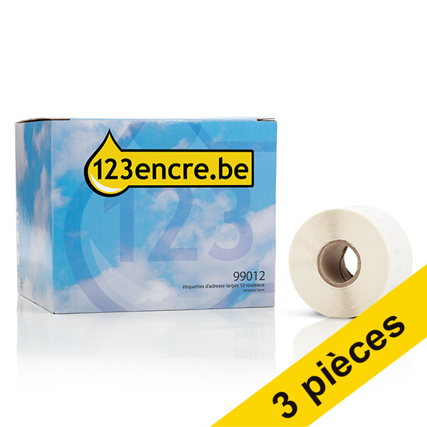 123inkt Offre : 3x 123encre LW650 2093093 / 99012 étiquettes d'adresse larges pack avantageux 12 pièces 2093093C 650760 - 1