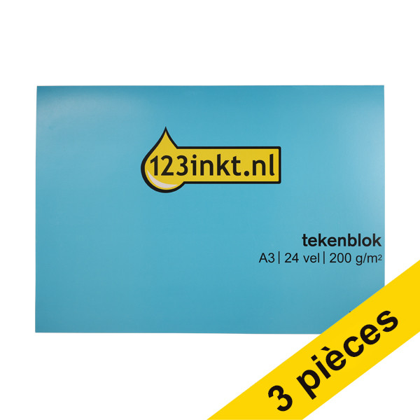 123inkt Offre : 3x 123encre bloc à dessin A3 200 g/m² (24 feuilles)  301433 - 1