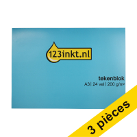 123inkt Offre : 3x 123encre bloc à dessin A3 200 g/m² (24 feuilles)  301433