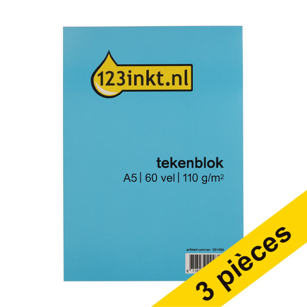 Offre : 3x 123encre bloc à dessin A5 110 g/m² (60 feuilles) 301435 - 1