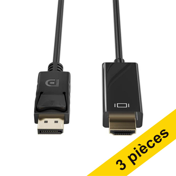 123inkt Offre : 3x 123encre câble DisplayPort vers HDMI (2 mètres)  302477 - 1