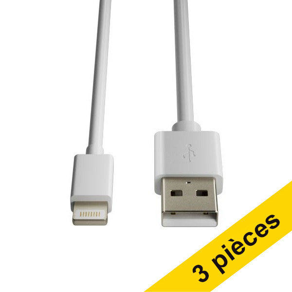 123inkt Offre : 3x 123encre câble de charge Lightning (1 mètre) - blanc  302472 - 1