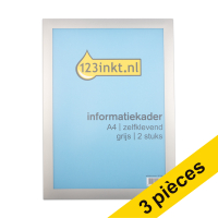Offre : 3x 123encre cadre d'affichage A4 auto-adhésif (2 pièces) - gris
