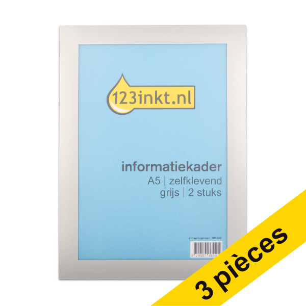 Offre : 3x 123encre cadre d'affichage A5 auto-adhésif (2 pièces) - argent 301278 - 1