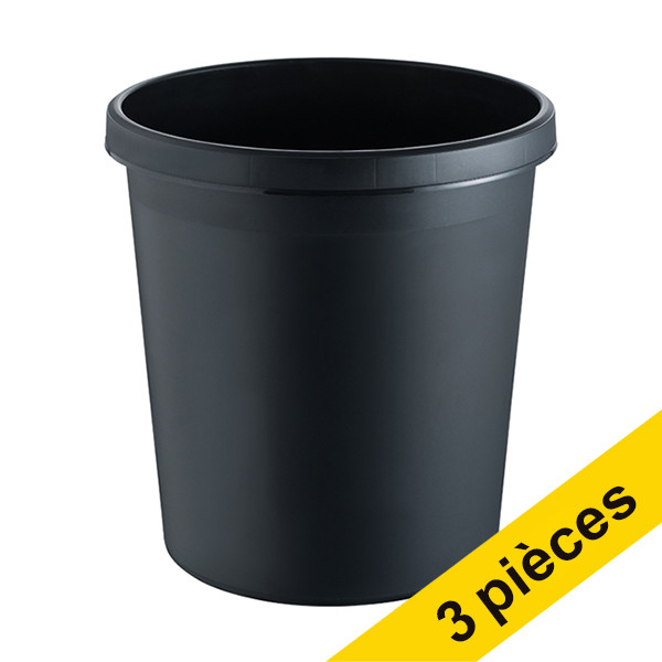 Offre : 3x 123encre corbeille à papier - noir 301612 - 1