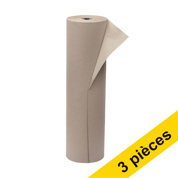 Offre : 3x 123encre papier d'emballage (75 cm x 300 m) - marron 303154 - 1