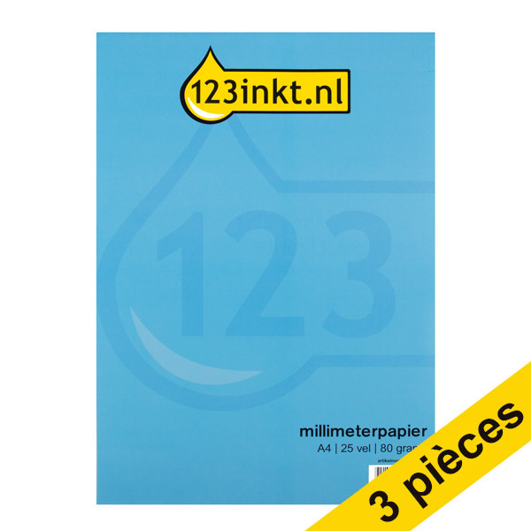 123inkt Offre : 3x 123encre papier millimétré A4 25 feuilles (80 g/m2) K-5594C 301233 - 1