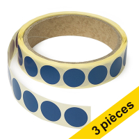123inkt Offre : 3x 123encre pastilles adhésives Ø 18 mm (1000 étiquettes en continu) - bleu foncé  035243