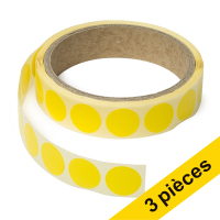 123inkt Offre : 3x 123encre pastilles adhésives Ø 18 mm (1000 étiquettes en continu) - jaune foncé  035231