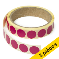 123inkt Offre : 3x 123encre pastilles adhésives Ø 18 mm (1000 étiquettes en continu) - rose  035245