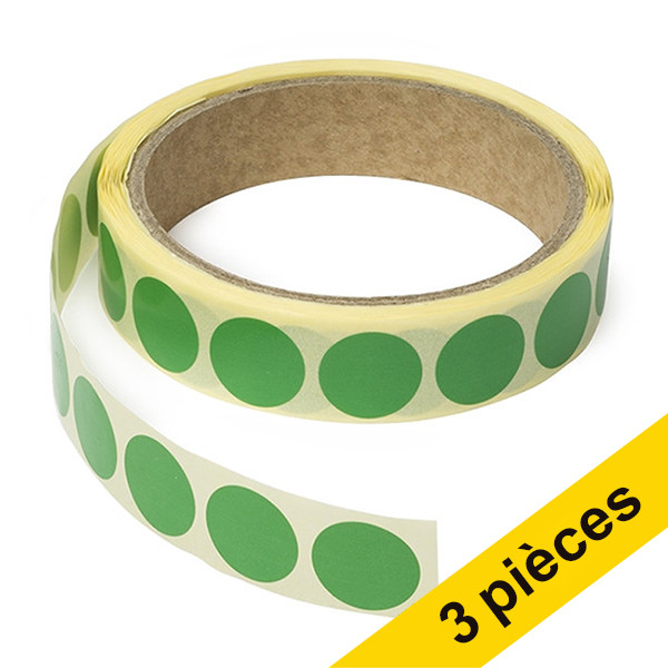 123inkt Offre : 3x 123encre pastilles adhésives Ø 18 mm (1000 étiquettes en continu) - vert  035232 - 1