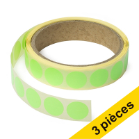 123inkt Offre : 3x 123encre pastilles adhésives Ø 18 mm (1000 étiquettes en continu) - vert fluo  035240